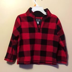 Black and red flannel pull over
